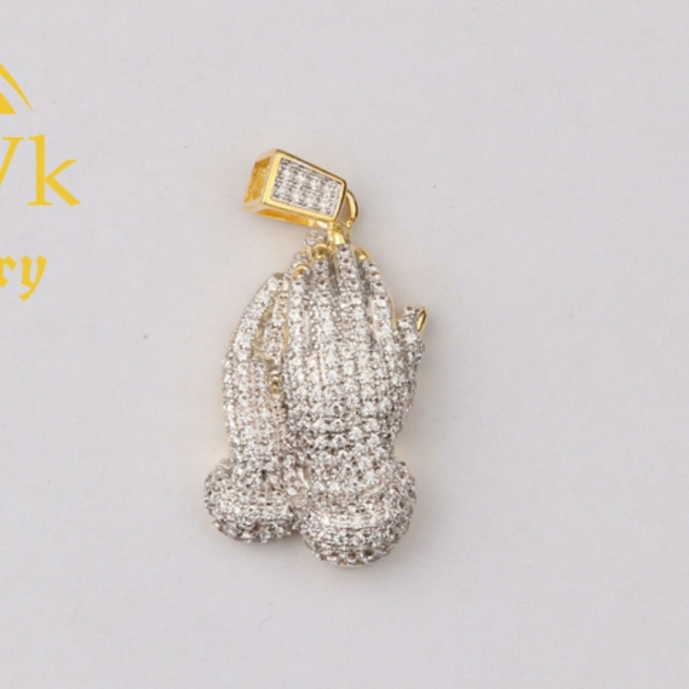 Iced Out Custom Praying Hand Pendant